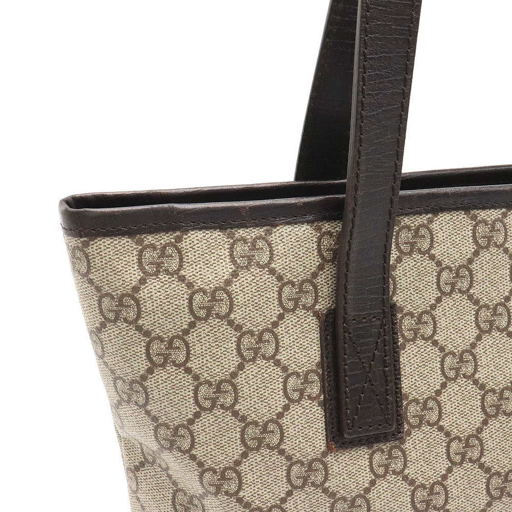 Gucci GG Plus Supreme Tote Bag Shoulder Beige Cream Dark Brown - Picture 7 of 8